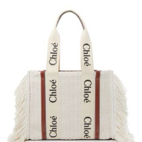 Chloe Handbags - Authentic Chloé Woody Medium Woven Fringe Tote